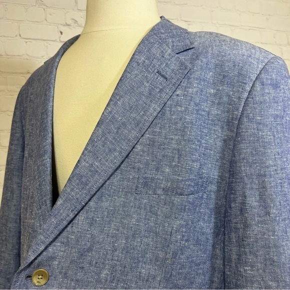 ALLEN FLUSSER blue sportcoat jacket XXL *based on measurement - Picture 7 of 10